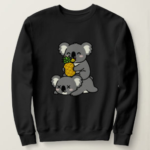 Schattige Koala's die Ananas Eten Cartoon Ontwerp Trui