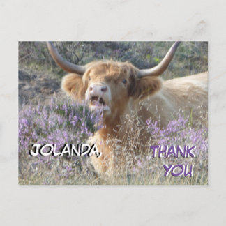 Schattige Koe Close-up Bedankkaart Briefkaart