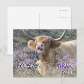 Schattige koe close-up bedankkaart briefkaart (Voorkant / Achterkant)