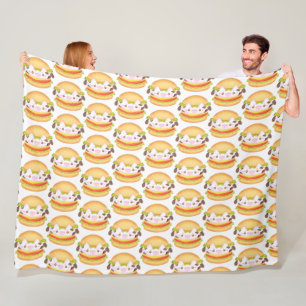 Schattige Koe hamburger Fleece Deken