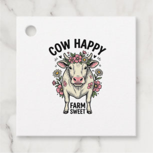 Schattige Koe Liefhebber Vintage Bloem Boerderij D Bedankjes Labels