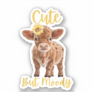 Schattige Koe-Melancholieke Koe Liefhebbers Boerde Sticker