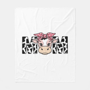 Schattige Koe Moeder Boog Grafisch Ontwerp_1 Fleece Deken