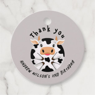 Schattige Koe Moo Rustieke Boerderij Feest Dier Ba Bedankjes Labels