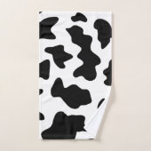 schattige koe op zwarte en witte boerderij bad handdoek (Handdoek)
