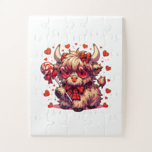 Schattige Koe Rode Hartjes Puzzels