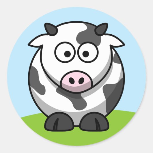Schattige Koe Sticker (Voorkant)