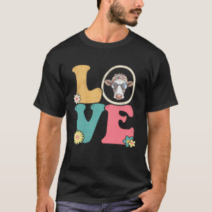 Schattige Koe Vredesteken Liefde 60s 70s Kostuum G T-shirt