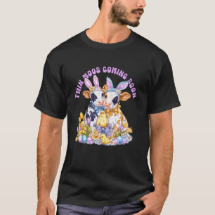 Schattige Koeien Pasen Zwangerschap Tweeling Komt T-shirt