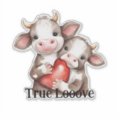 Schattige Koeien Ware Liefde Sticker (Voorkant)