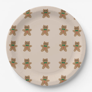 Schattige Koekjes van Gemberkoek Kat Papieren Bordje