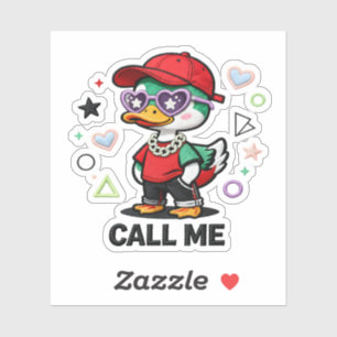 Schattige Koele Eend Draagt Zonnebril Grappige Car Sticker