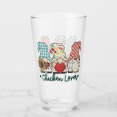 schattige koepelkipliefhebbers glas (Achterkant)