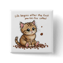 Schattige Koffie Kitten Wall Art
