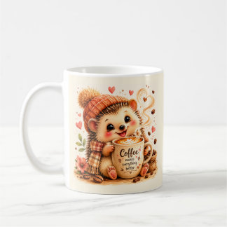 Schattige koffiegordeldier watercolor kunst koffiemok