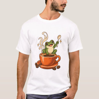 Schattige koffiekikker vintage espresso t-shirt