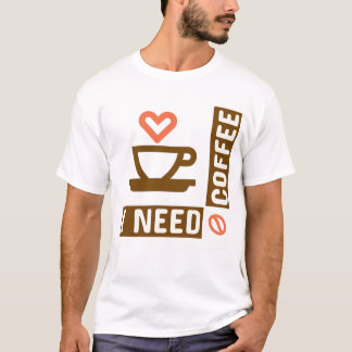 Schattige koffieliefhebber cafeïneverslaafde blokc t-shirt