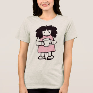 Schattige Koffieliefhebber Neo-Expressionistisch K Tri-Blend Shirt
