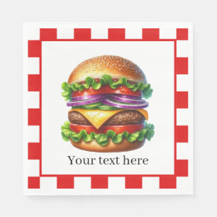 Schattige koken uit hamburger aanpasbaar partij pa servet