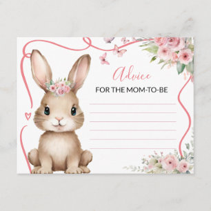 Schattige Konijn Baby Shower Meisje Advies Voor Mo Informatiekaartje