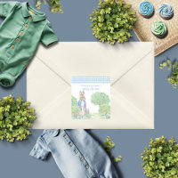 Schattige Konijn Blauw Dier Thema Waterverf