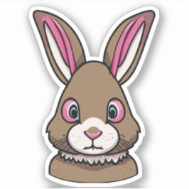 Schattige Konijn Cartoon Karakter Sticker