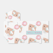 Schattige Konijn Cartoon Roze Meisjes Verjaardagsf Bedankdoosjes (Uitgevouwen)