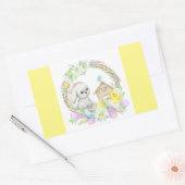 Schattige Konijn en Kip Classic Ronde Sticker (Envelop)