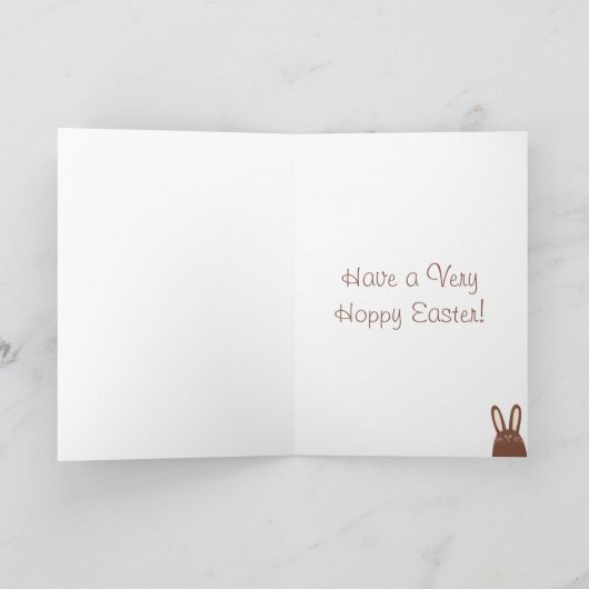 Schattige konijn en versierde eieren Happy Easter  Feestdagen Kaart (Binnen)
