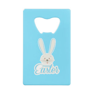 Schattige konijn Happy Easter Eggs Hunt Party Spri Kredietkaart Flessenopener