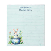 Schattige Konijn in Plant Pot, Waterverf Flowers