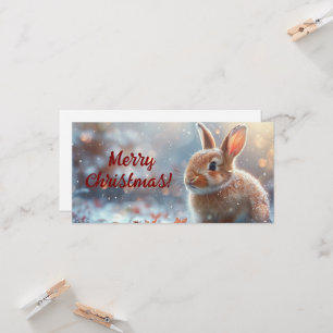 Schattige Konijn Kerst Vakantie Groeten Kaart