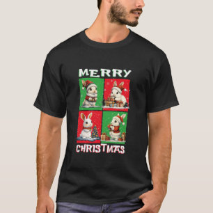 Schattige konijn Kerstdieren Lover Vrolijk Kerstfe T-shirt