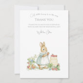 Schattige konijn met aardbeien bedankkaart (Voorkant)