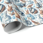 Schattige Konijn Naadloos Cadeaupapier (Rol Hoek)