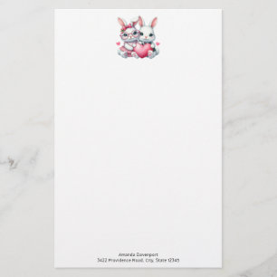 Schattige Konijnen Delen een Hart Briefpapier
