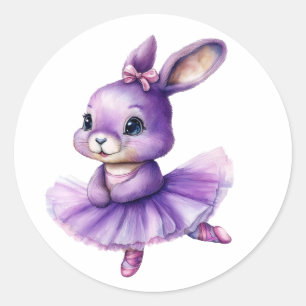 Schattige konijnenballerina dansballet ronde sticker