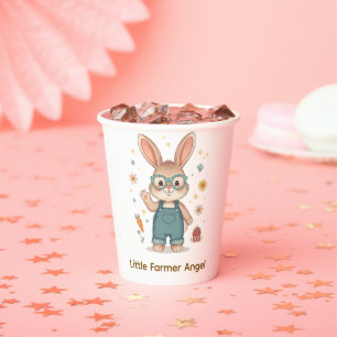 Schattige konijnenboer met bril en overall Illust Papieren Bekers