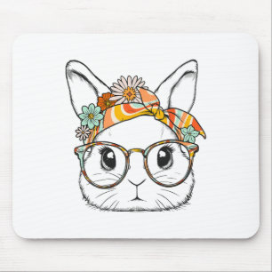 Schattige konijnengezicht Groovy Gles Girl Happy E Muismat