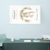 Schattige Konijnenkonijn Meisje Verjaardagsfeestje Spandoek (Beurs)