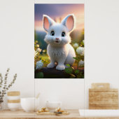 Schattige konijnenkonijn Poster (Keuken)