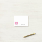 Schattige Konijnenmoeder Roze Gepersonaliseerd Post-it® Notes (Op bureau)