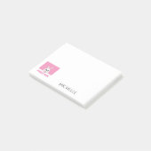 Schattige Konijnenmoeder Roze Gepersonaliseerd Post-it® Notes (Schuin)