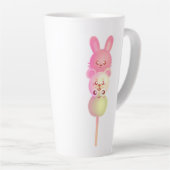 Schattige konijntje, Beer en kikker Dango Glossy P Latte Mok (Rechterhoek)