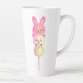 Schattige konijntje, Beer en kikker Dango Glossy P Latte Mok (Rechts)