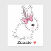 Schattige konijntje doodle tekening sticker (Vel)