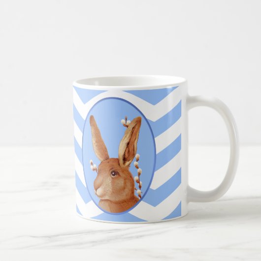 Schattige  konijntje en Chevron Pattern Koffiemok (Rechts)