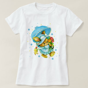 Schattige konijntje en chick paascadeau t-shirt