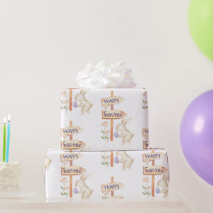 Schattige konijntje en ei gelukkig Pasen Cadeaupapier