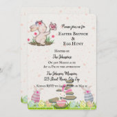 Schattige konijntje in een beige textuur Minimal E Kaart (Voorkant / Achterkant)